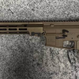 AERO PRECISION M4E1 5.56 14.5 PINNED TO 16" GEISSELE TRIGGER/RAIL FN/SPIKES CHF BARREL WARCOMP FDE USED M4-0245833